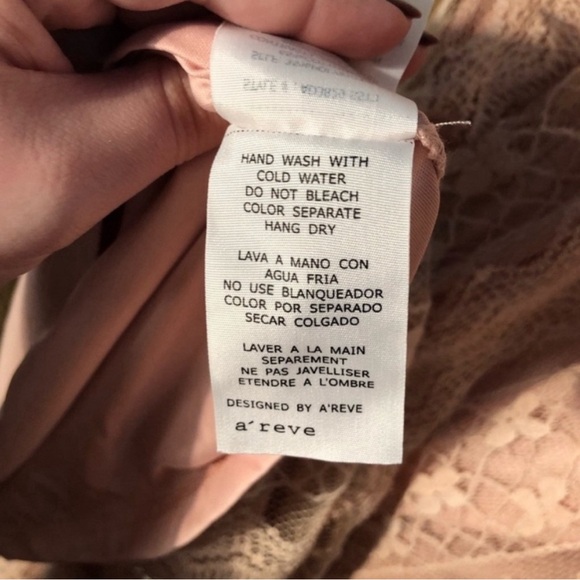 A'Reve - Pink Lace Dress - Size Large - Picture 6 of 7